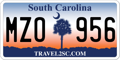 SC license plate MZO956