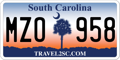 SC license plate MZO958