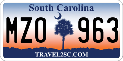 SC license plate MZO963