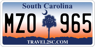 SC license plate MZO965