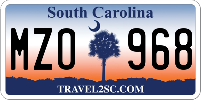 SC license plate MZO968