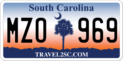 SC license plate MZO969