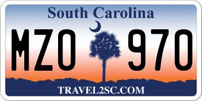 SC license plate MZO970