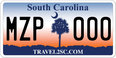 SC license plate MZP000