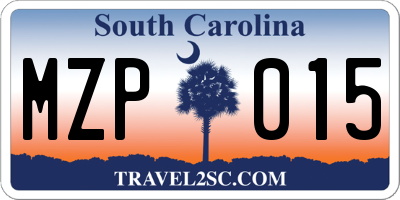 SC license plate MZP015