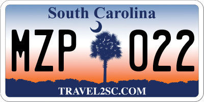 SC license plate MZP022
