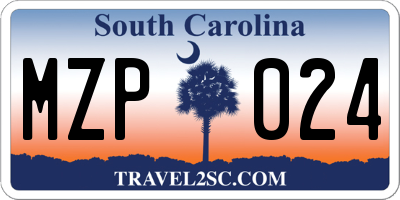 SC license plate MZP024