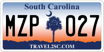 SC license plate MZP027