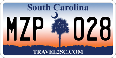 SC license plate MZP028
