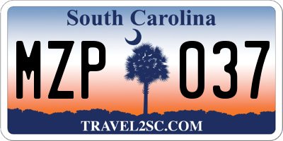 SC license plate MZP037