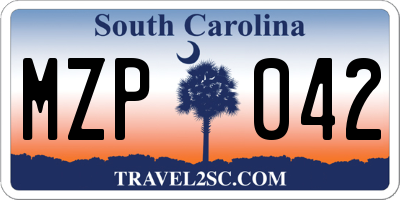 SC license plate MZP042