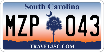 SC license plate MZP043