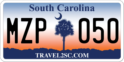SC license plate MZP050