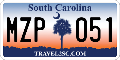 SC license plate MZP051