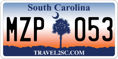 SC license plate MZP053
