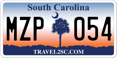 SC license plate MZP054