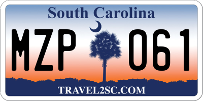 SC license plate MZP061