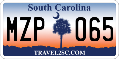 SC license plate MZP065