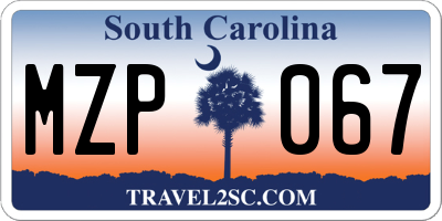SC license plate MZP067