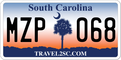 SC license plate MZP068