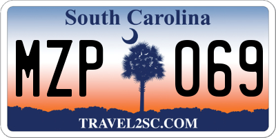 SC license plate MZP069