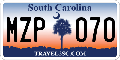 SC license plate MZP070