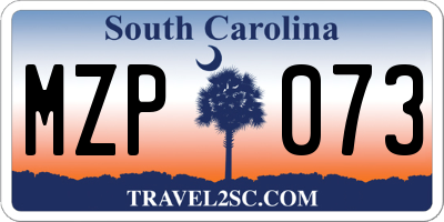 SC license plate MZP073