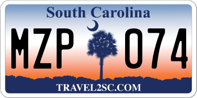 SC license plate MZP074
