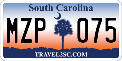 SC license plate MZP075