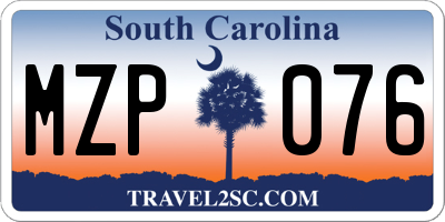 SC license plate MZP076