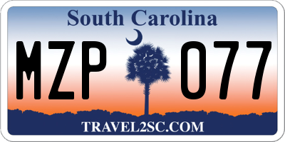 SC license plate MZP077