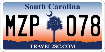 SC license plate MZP078
