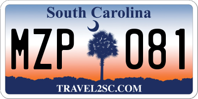 SC license plate MZP081