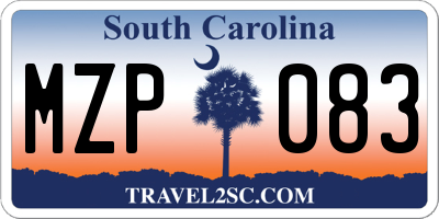 SC license plate MZP083