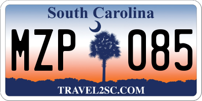 SC license plate MZP085