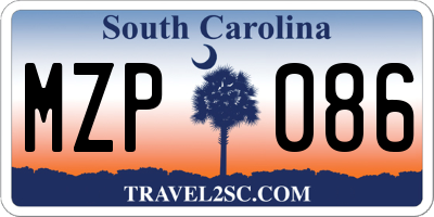 SC license plate MZP086