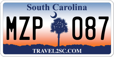 SC license plate MZP087