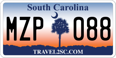 SC license plate MZP088