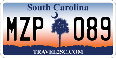 SC license plate MZP089