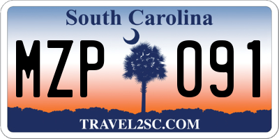 SC license plate MZP091