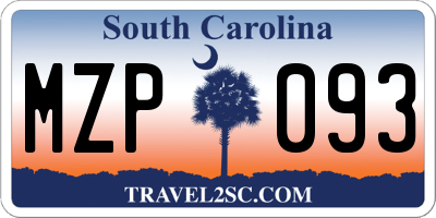 SC license plate MZP093