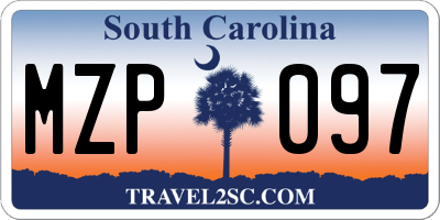 SC license plate MZP097