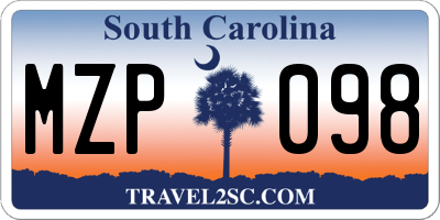SC license plate MZP098