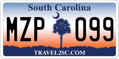 SC license plate MZP099