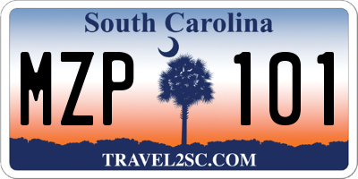 SC license plate MZP101