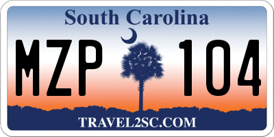 SC license plate MZP104