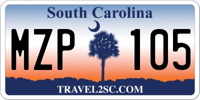 SC license plate MZP105