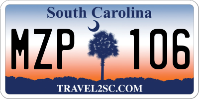 SC license plate MZP106