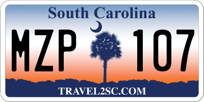 SC license plate MZP107