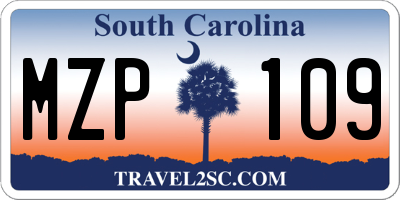 SC license plate MZP109
